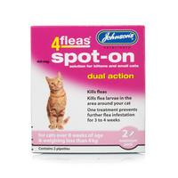 Johnsons 4fleas Dual Action Spot On for Cats under 4kg