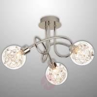 Joya - 3-bulb ceiling light with glass lampshades