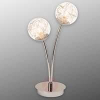 joya 2 bulb table lamp with glass lampshades