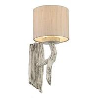 JOS0733 Joshua 1 Light Wall Light In Old Ivory With Taupe Silk Shade