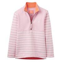 Joules Infant Fairdale Half Zip Sweatshirt Rose Pink Stripe