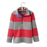 Joules Junior Dale Half Zip Sweatshirt Red Stripe