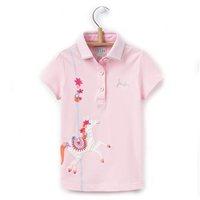 Joules Junior Moxie Polo Shirt Rose Pink Horse