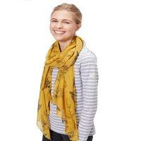 Joules Wensley Long Line Woven Scarf Antique Gold Floral
