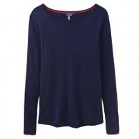 Joules Tara Curved Hem Jumper, French Navy, UK16