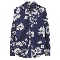 Joules Ladies Lucie Semi Fitted Shirt, French Navy Posy, 16