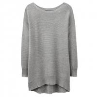 Joules Marnia Metallic Rib Textured Jumper, Soft Grey Stripe, UK18