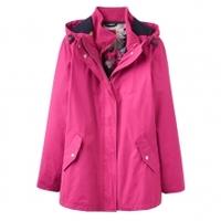 Joules Ladies 3 in 1 Allweather Jacket, Dark Pink, 10