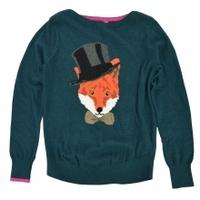 Joules Marsha Intarsia Jumper, Dark Green Fox, -