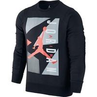 Jordan Block Fleece Crew Sweatshirt - Black/Gym Red