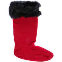 Joules Womens Dark Ruby Fleece Welly Socks women\'s Socks in red