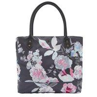 Joules Cariwell Printed Canvas Shopper Grey Beau Bloom