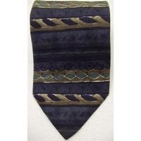 Jonelle Navy Stripe Pattern Silk Tie