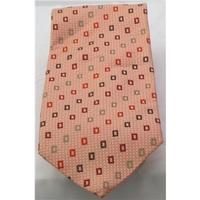 John Lewis salmon pink rectangular patterned tie