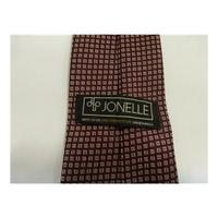 Jonelle Designer Silk Tie Burgundy With Small White Square Design