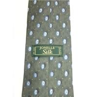 Jonelle Designer Silk Tie Green With Blue Pattern