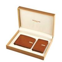 Jos Von Arx Brown Leather Wallet and Card Holder Set SE13