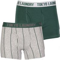 joshua striped plain boxer shorts 2 pack mallard green light grey marl ...