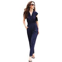 joannekitten womens sexy deep v neck sleeveless long jumpsuit