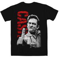 Johnny Cash T Shirt - The Bird With Red Logo