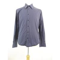John Francomb Size S Long Sleeved Blue & White Striped Shirt