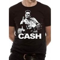 Johnny Cash Finger T-Shirt Small - Black
