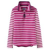 Joules Fairdale Half Zip Sweatshirt Dark Pink Stripe