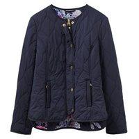 Joules Gisella Collarless Quilted Jacket Marine Navy