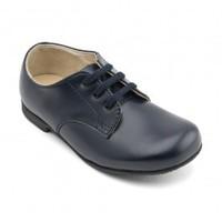 John, Navy Blue Leather Lace-up Classic Shoes