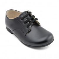 John, Black Leather Lace-up Classic Shoes