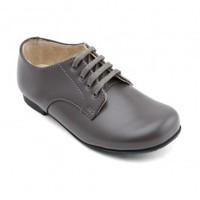 John, Grey Leather Lace-up Classic Shoes