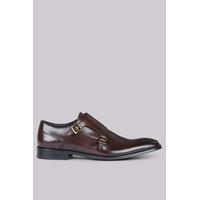 John White Shard Brown Double Monk Shoes