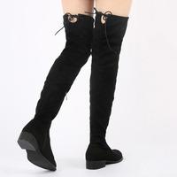 Joy Over the Knee Boots Faux Suede, Black