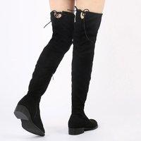 joy over the knee boots faux suede black