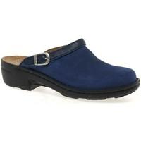 josef seibel betsy womens leather mule womens clogs shoes in blue