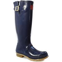 Joules N Glossy Navy Wellington Boots women\'s Wellington Boots in blue
