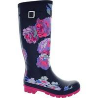 joules wellyprint womens wellington boots in blue