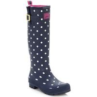 joules womens navy spot wellington boots womens wellington boots in bl ...