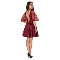 jones and jones molly organza dress in burgundy