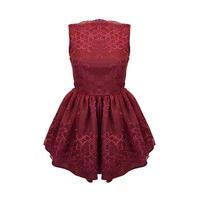 jones and jones mia organza dress in burgundy