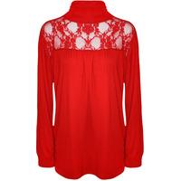 Joanne Lace Panel Top - Red