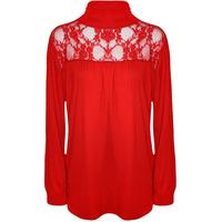 joanne lace panel top red