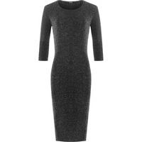 Jo Lurex Sequin Midi Dress - Silver