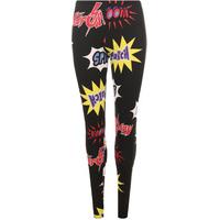 Jodie Graphic Print Leggings - Black