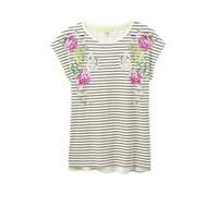 Joules Rosy Printed Jersey Top Black Stripe