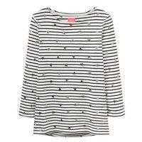 Joules Harbour Jersey Top Silver Bee Stripe