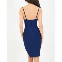 JODIE - Sax Blue Bandage Bodycon Dress with High Thigh Split