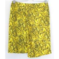 Joseph Size 8 Abstract Yellow And Brown Digital Print Silk Skirt