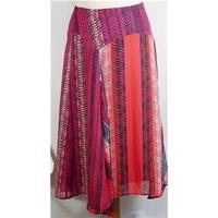 John Rocha size 10 red patterned polyester skirt