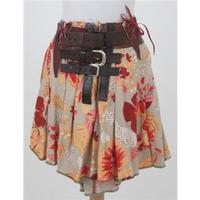 Joey D, size S orange & brown patterned skirt